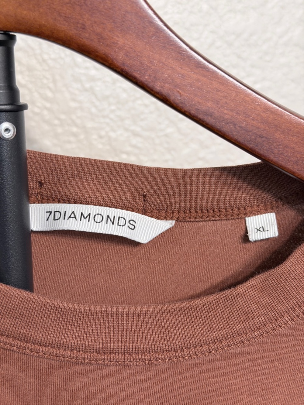 7 Diamonds Modal Boyfriend Tee Auburn Brown Oversized Soft Stretch T-Shirt - XL - Picture 5 of 7
